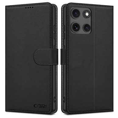 Tech-Protect piniginės tipo dėklas skirtas Motorola Moto G15 / G15 Power - juodas