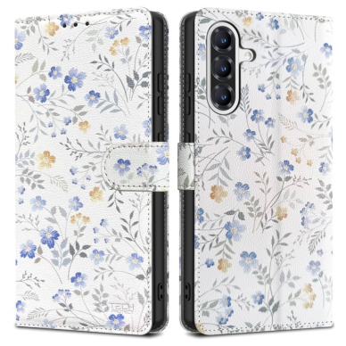Tech-Protect Piniginės tipo Dėklas skirtas Samsung Galaxy A36 5G - Baltas Daisies