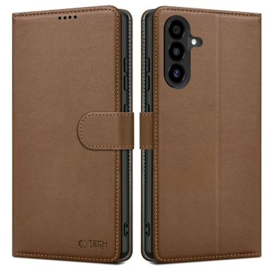 Tech-Protect piniginės tipo dėklas Samsung Galaxy A56 5G - rudas