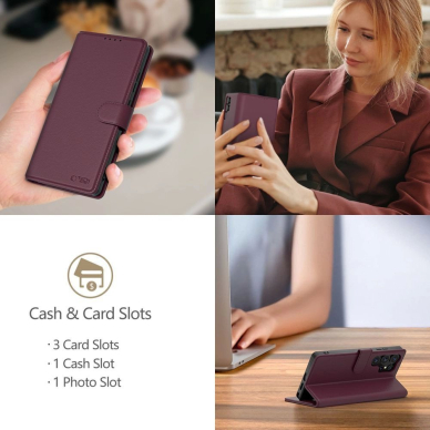 Tech-Protect Piniginės tipo Dėklas skirtas Samsung Galaxy A56 5G - Burgundy 3