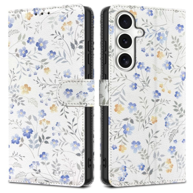 Tech-Protect Piniginės tipo Dėklas skirtas Samsung Galaxy S25 - Daisies with Leaves