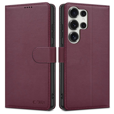 Tech-Protect Piniginės tipo Dėklas skirtas Samsung Galaxy S25 Ultra - Burgundy