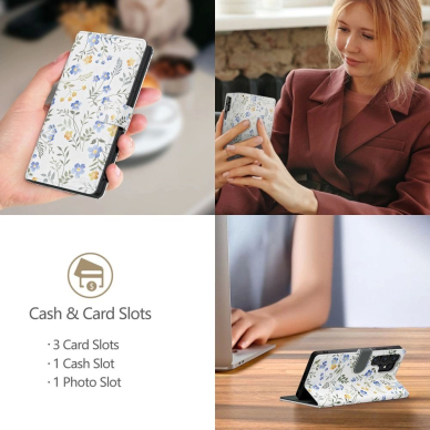 Tech-Protect Piniginės tipo Dėklas skirtas Samsung Galaxy S25 Ultra - Daisies with Leaves 3