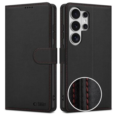 Samsung Galaxy S26 Ultra Tech-Protect Wallet dėklas – juodas ir raudonas