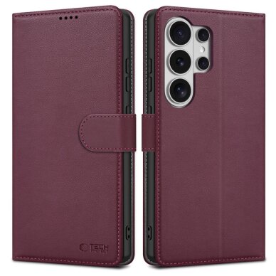 Samsung Galaxy S26 Ultra Tech-Protect Wallet dėklas – bordo