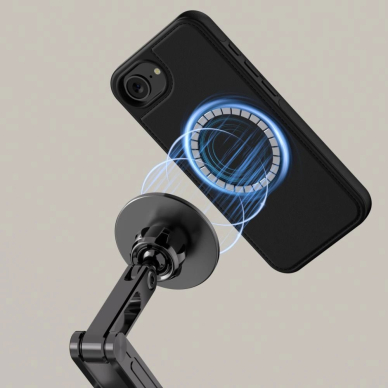iPhone 16e – Tech-Protect Wallet MagSafe dėklas - Matinis juodas 3