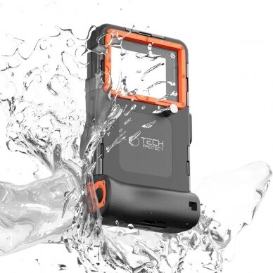 Tech-Protect Waterproof Dėklas waterproof IPX8 smartphones 4.7-6.7 - Juodas orange 2 Tech-Protect Waterproof Dėklas waterproof IPX8 smartphones 4.7-6.7 - Juodas orange 2