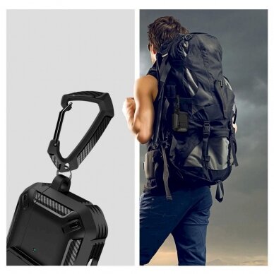 Tech-Protect X-Carbo Dėklas AirPods Pro 1 / 2 - Juodas 4 Tech-Protect X-Carbo Dėklas AirPods Pro 1 / 2 - Juodas 4