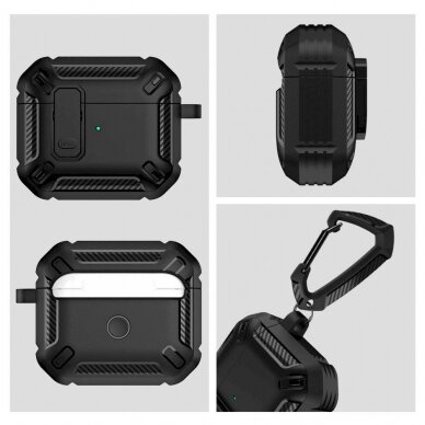 Tech-Protect X-Carbo Dėklas AirPods Pro 1 / 2 - Juodas 5 Tech-Protect X-Carbo Dėklas AirPods Pro 1 / 2 - Juodas 5