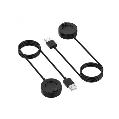 [Užsakomoji prekė] Techsuit - SmartWatch Wireless Charging Cable (TGC4) - for Garmin Watch, USB, 5W, 1m with Desk Holder - Juodas 2