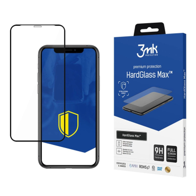 Apple iPhone X / XS / 11 Pro grūdintas stiklas 3mk HardGlass Max Black