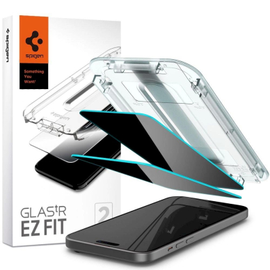 TEMPERED GLASS Spigen GLAS.TR "EZ FIT" 2-PACK IPHONE 15 PRIVACY TEMPERED GLASS Spigen GLAS.TR "EZ FIT" 2-PACK IPHONE 15 PRIVACY
