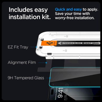 TEMPERED GLASS Spigen GLAS.TR "EZ FIT" 2-PACK IPHONE 15 PRIVACY 7 TEMPERED GLASS Spigen GLAS.TR "EZ FIT" 2-PACK IPHONE 15 PRIVACY 7