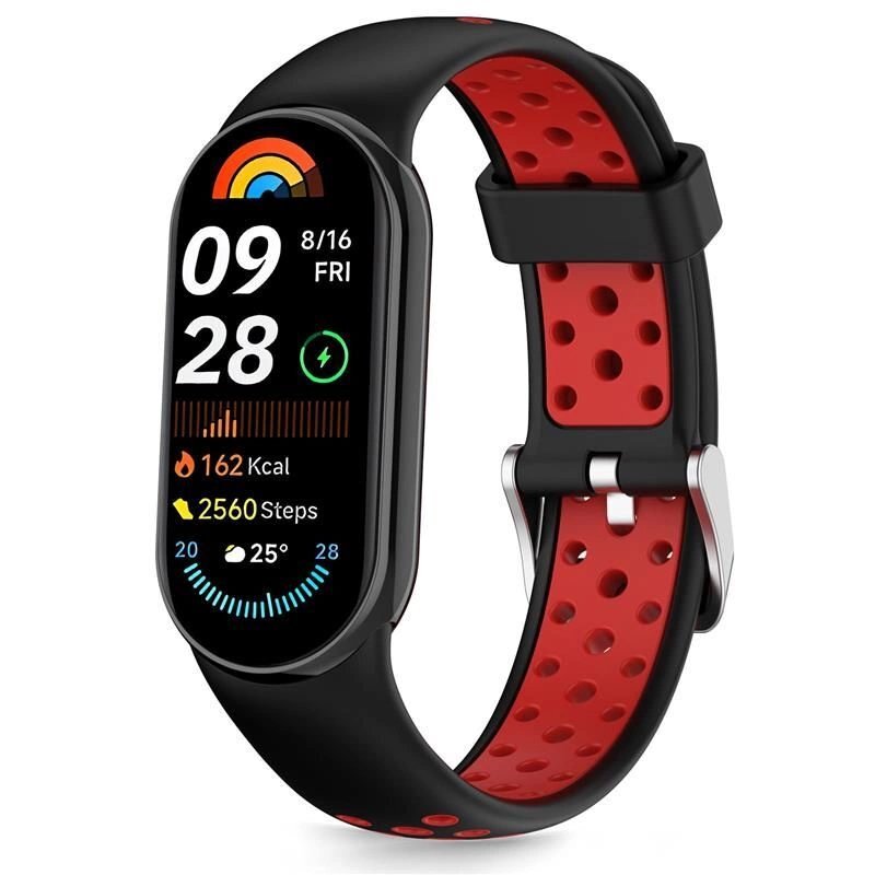 Xiaomi Smart Band 8 / 9 / 10 / NFC Tech-Protect IconBand Air dirželis – juodas ir raudonas Xiaomi Smart Band 8 / 9 / 10 / NFC Tech-Protect IconBand Air dirželis – juodas ir raudonas