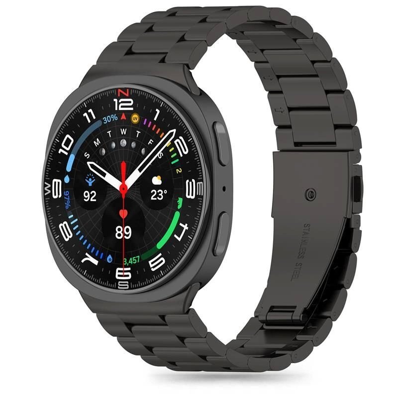 Samsung Galaxy Watch 40/44/46 mm Tech-Protect Stainless Steel plieninis dirželis – juodas