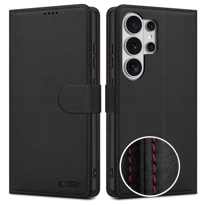 Samsung Galaxy S26 Ultra Tech-Protect Wallet dėklas – juodas ir raudonas