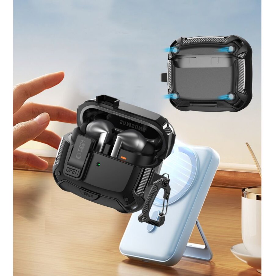 Samsung Galaxy Buds 3 / 3 FE / 3 Pro Tech-Protect Silicone Hook dėklas – juodas 7 Samsung Galaxy Buds 3 / 3 FE / 3 Pro Tech-Protect Silicone Hook dėklas – juodas 7