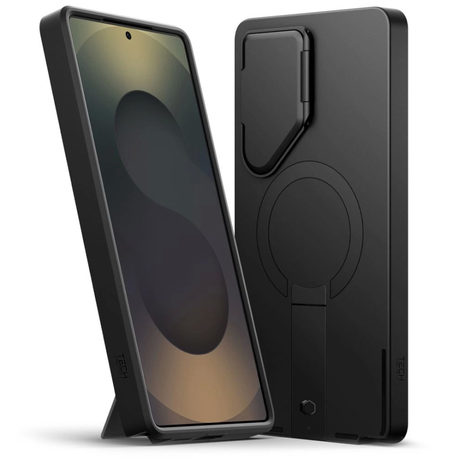 Samsung Galaxy S25 Ultra Tech-Protect Kevlar Aura MagSafe dėklas - juodas/oranžinis 1