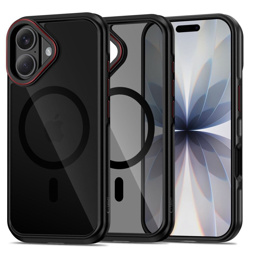 iPhone 17 Tech-Protect MagHybrid MagSafe dėklas – juodas / raudonas