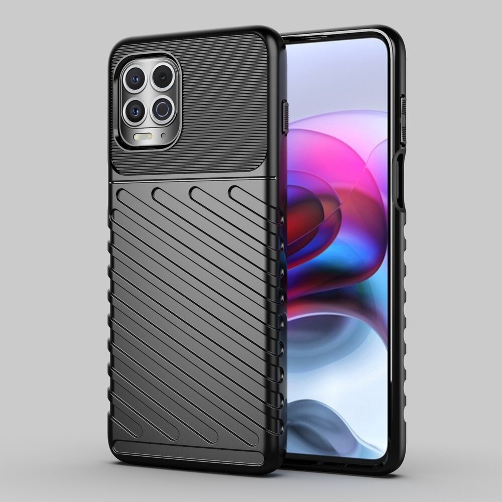 Dėklas Thunder Case Flexible Tough Rugged Cover TPU Case Motorola Moto G100 / Edge S Juodas 10 Dėklas Thunder Case Flexible Tough Rugged Cover TPU Case Motorola Moto G100 / Edge S Juodas 10