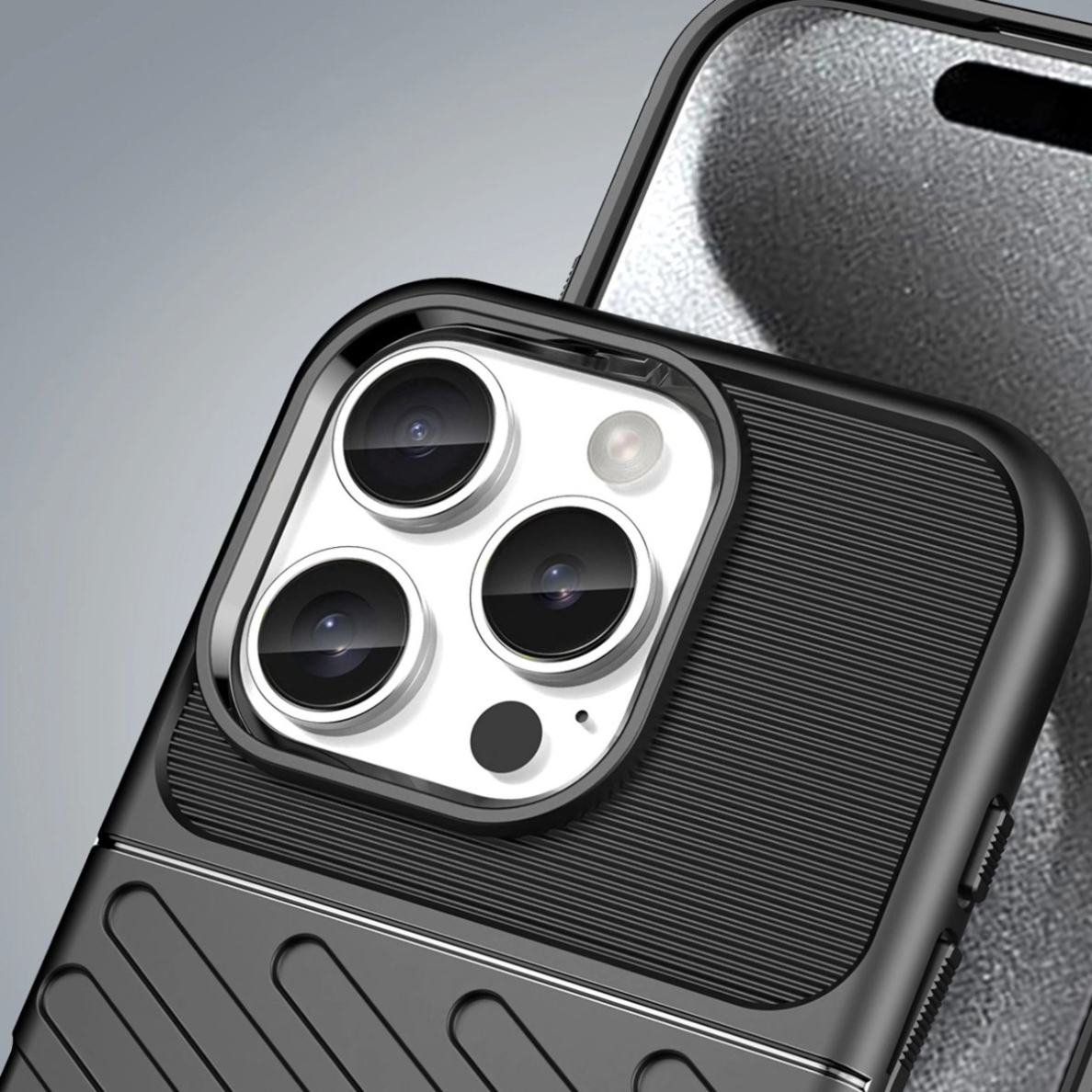 Dėklas Thunder iPhone 16 Pro Max silikoninis - Juodas 5 Dėklas Thunder iPhone 16 Pro Max silikoninis - Juodas 5