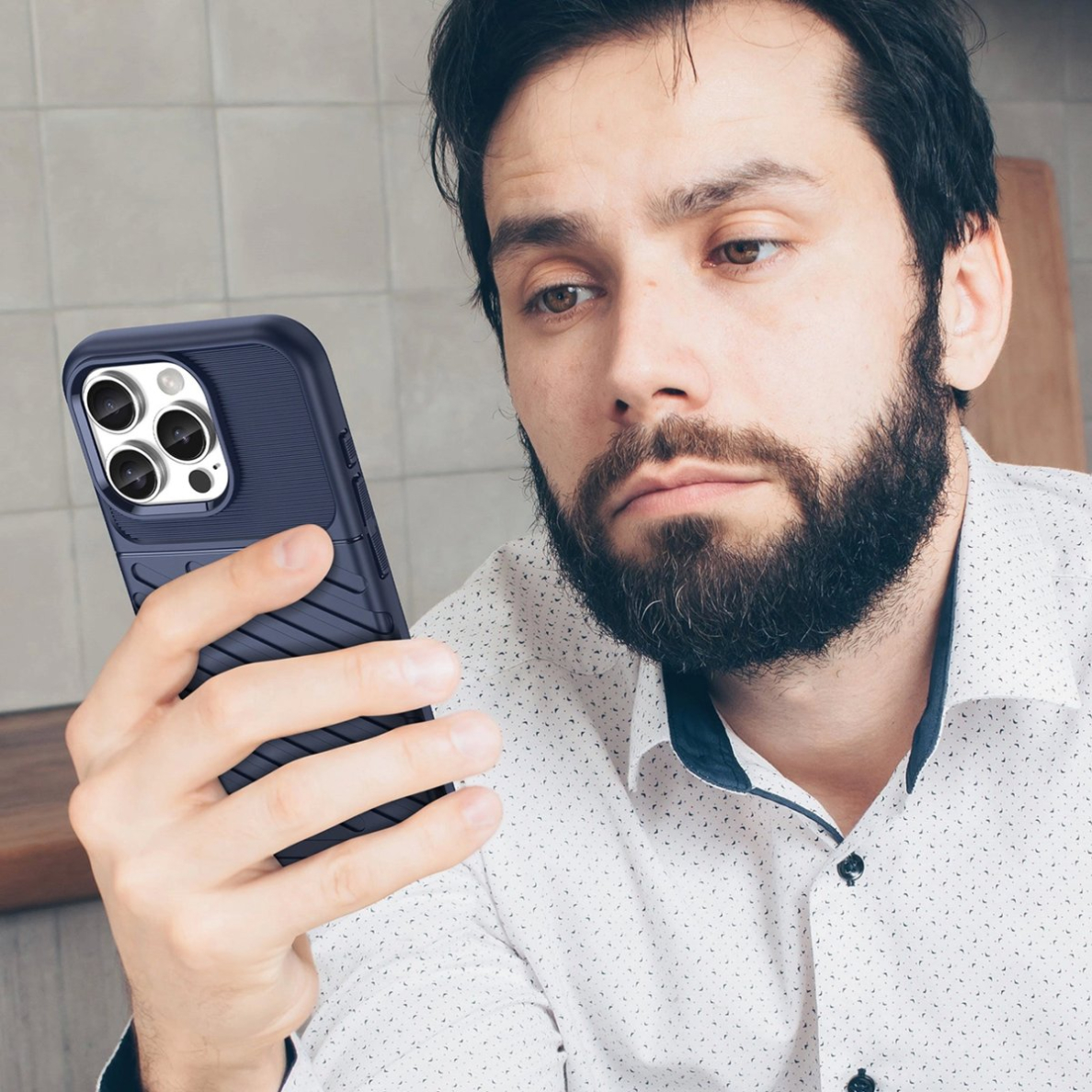 Dėklas Thunder iPhone 16 Pro Max silikoninis - Mėlynas 5 Dėklas Thunder iPhone 16 Pro Max silikoninis - Mėlynas 5