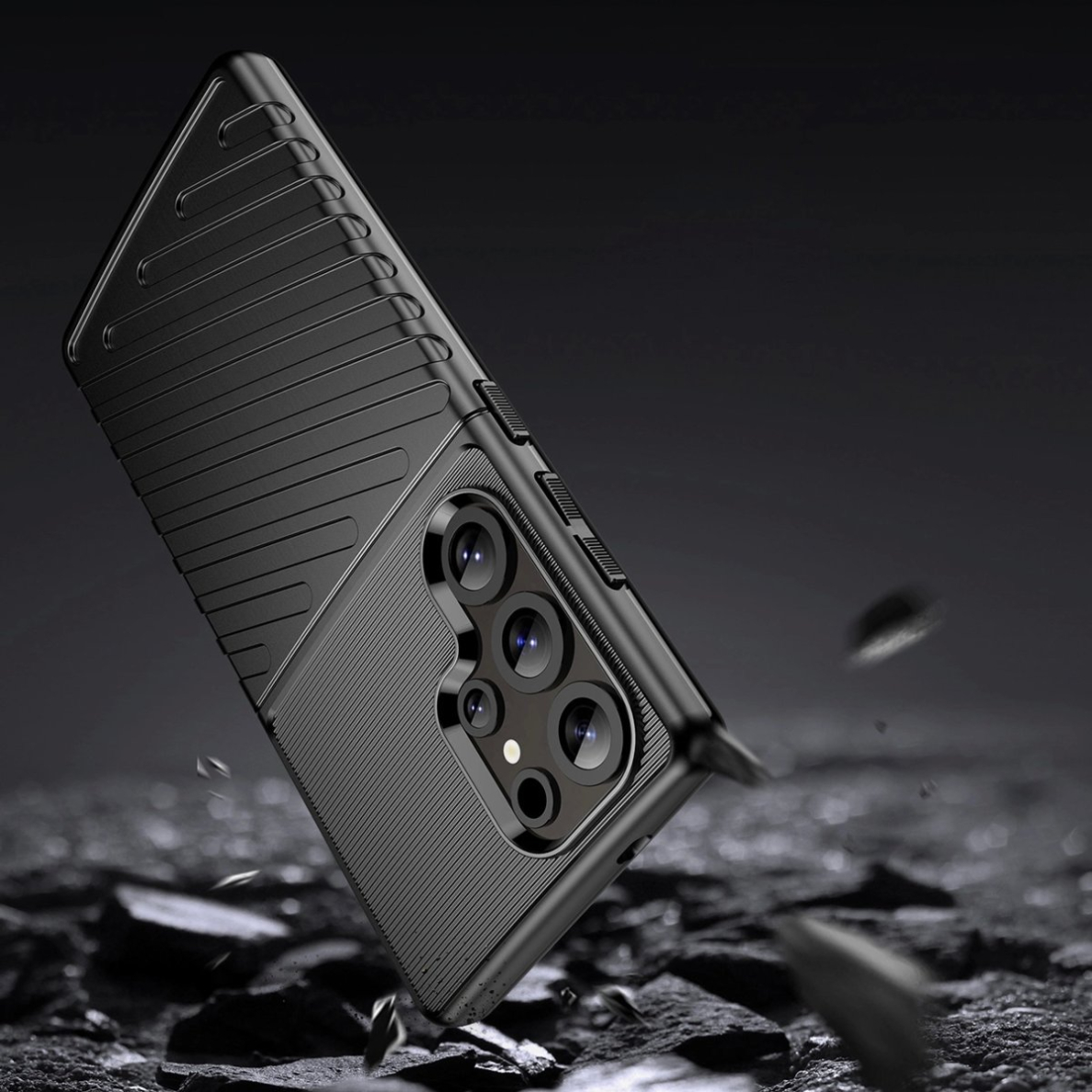 Thunder Dėklas Samsung Galaxy S25 Ultra Silicone Armored Dėklas - Juodas 3 Thunder Dėklas Samsung Galaxy S25 Ultra Silicone Armored Dėklas - Juodas 3