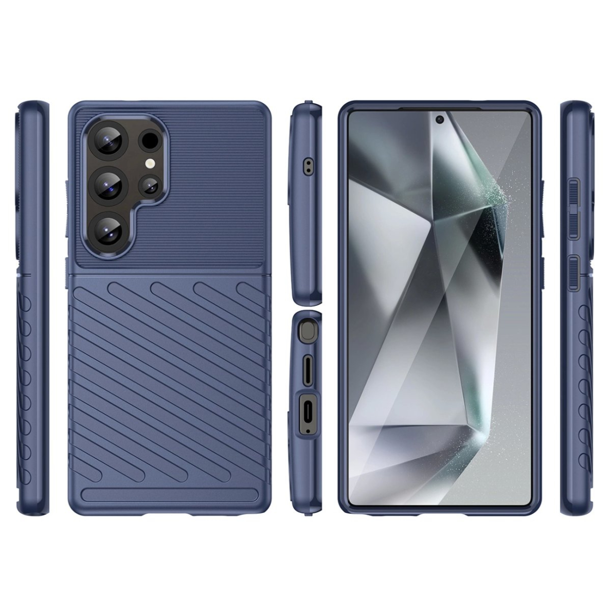 Thunder Dėklas Samsung Galaxy S25 Ultra Silicone Armored Dėklas - Mėlynas 2