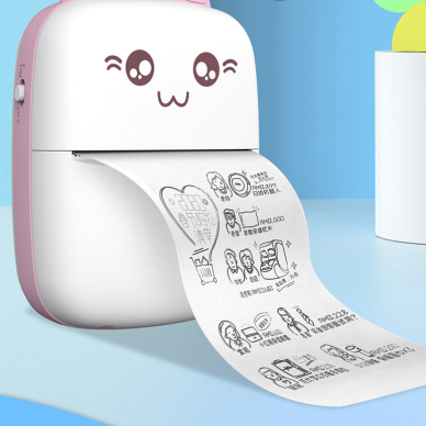 Thermal printer mini cat HURC9 - rožinis 2 Thermal printer mini cat HURC9 - rožinis 2