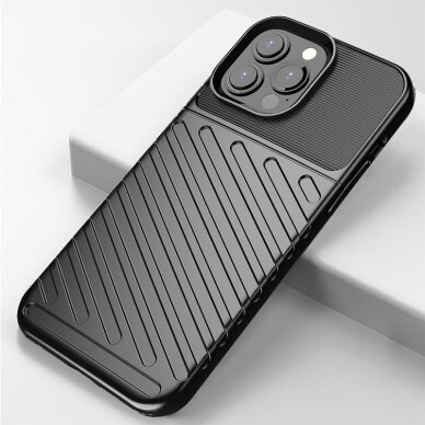 Dėklas Thunder Case Flexible iPhone 13 Pro Max juodas 14