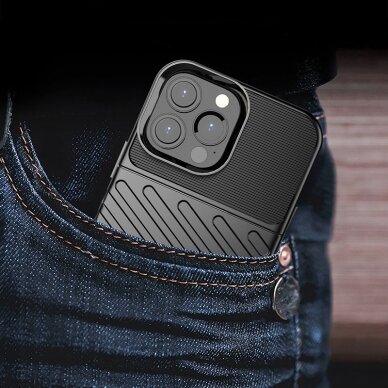 Dėklas Thunder Case Flexible iPhone 13 Pro Max juodas 8