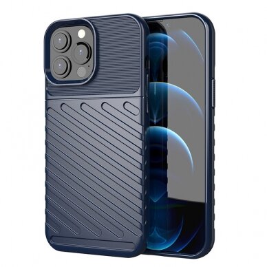 Dėklas Thunder Case Flexible iPhone 13 Pro Max mėlynas