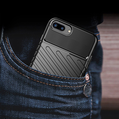 Tpu Dėklas Nugarėlė "Thunder Case Flexible Tough Rugged" Iphone 8 Plus / Iphone 7 Plus Juodas  9