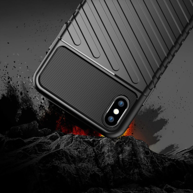 Tpu Dėklas Nugarėlė "Thunder Case Flexible Tough Rugged" Iphone Xs Max Juodas  3