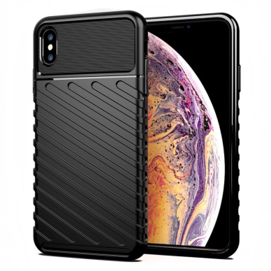 Tpu Dėklas Nugarėlė "Thunder Case Flexible Tough Rugged" Iphone Xs Max Juodas