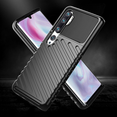 Tpu Dėklas Nugarėlė "Thunder Case Flexible Tough Rugged" Samsung Galaxy Note 10 Juodas  1
