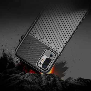 Dėklas Thunder Case Flexible Tough Rugged Cover TPU Xiaomi Redmi Note 10 5G / Poco M3 Pro Juodas 1