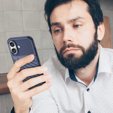 Dėklas Thunder iPhone 16 silikoninis - Mėlynas 6 Dėklas Thunder iPhone 16 silikoninis - Mėlynas 6