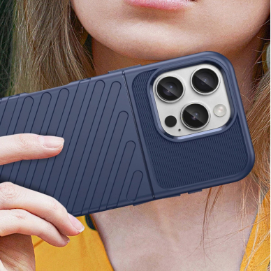 Thunder silikoninis šarvuotas dėklas iPhone 16E - mėlynas 3
