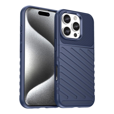 Thunder silikoninis šarvuotas dėklas iPhone 16E - mėlynas