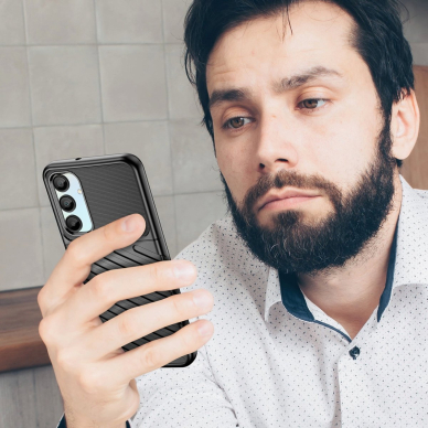 Thunder silikoninis šarvuotas dėklas Samsung Galaxy A26 - juodas 3