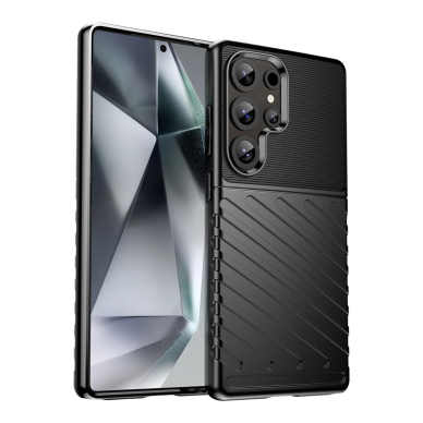 Thunder Dėklas Samsung Galaxy S25 Ultra Silicone Armored Dėklas - Juodas Thunder Dėklas Samsung Galaxy S25 Ultra Silicone Armored Dėklas - Juodas