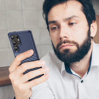 Thunder Dėklas Samsung Galaxy S25 Ultra Silicone Armored Dėklas - Mėlynas 6 Thunder Dėklas Samsung Galaxy S25 Ultra Silicone Armored Dėklas - Mėlynas 6