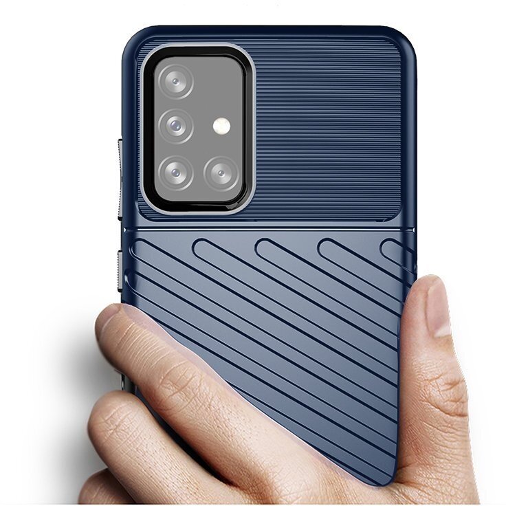 Dėklas Thunder Case Flexible Tough Rugged Cover TPU Samsung Galaxy A72 tamsiai mėlynas 2 Dėklas Thunder Case Flexible Tough Rugged Cover TPU Samsung Galaxy A72 tamsiai mėlynas 2