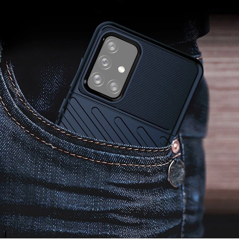 Dėklas Thunder Case Flexible Tough Rugged Cover TPU Samsung Galaxy A72 tamsiai mėlynas 1 Dėklas Thunder Case Flexible Tough Rugged Cover TPU Samsung Galaxy A72 tamsiai mėlynas 1