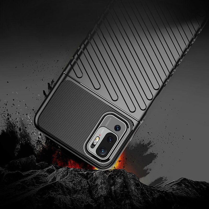 Dėklas Thunder Case Flexible Tough Rugged Cover TPU Xiaomi Redmi Note 10 5G / Poco M3 Pro Juodas 1