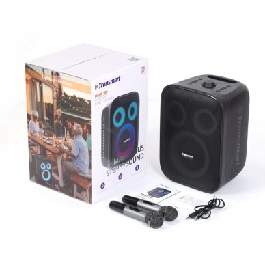 Tronsmart Halo 200 120W belaidė kolonėlė + 2 mikrofonai – juoda 4