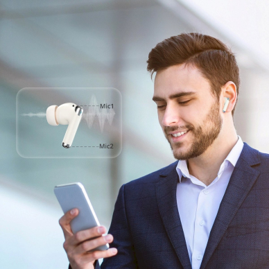 Tronsmart Soundfii R4 belaidės Bluetooth 5.3 ENC ausinės – baltos 11