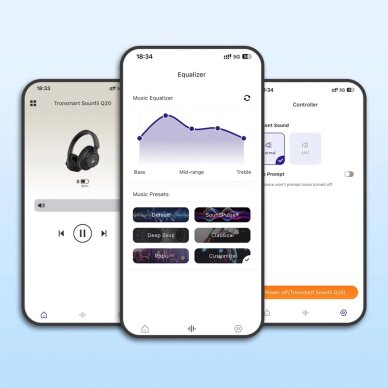 Belaidės ausinės Tronsmart Soundfii Q20S Hybrid ANC su aktyviu triukšmo slopinimu – juodos 14 Belaidės ausinės Tronsmart Soundfii Q20S Hybrid ANC su aktyviu triukšmo slopinimu – juodos 14