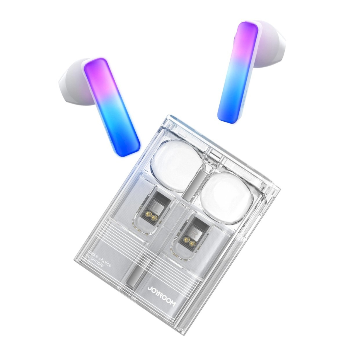 TWS Joyroom JR-TC1 IceLens Series wireless AusinėsLED lights - baltas TWS Joyroom JR-TC1 IceLens Series wireless AusinėsLED lights - baltas